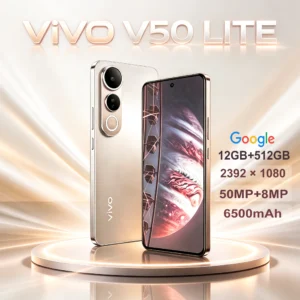 VIVO V50 Lite 5G, teléfono inteligente con doble SIM, pantalla AMOLED de 6,77 pulgadas, lector de huellas dactilares integrado debajo de la pantalla, 12 GB de RAM + 512 GB de almacenamiento interno, batería de 6500 mAh.