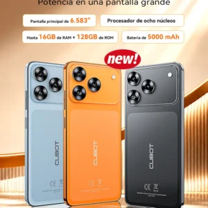 Smartphone Android 16 Cubot A50, pantalla FHD+ de 6,583 pulgadas, procesador octa-core, 16 GB de RAM (6+10 GB de expansión), 128 GB de ROM, GPS celulares, batería de 5000 mAh, cámara de 48 MP, NFC phone, 4G móvil 2026, mobile phones