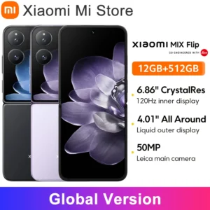 Versión Global Xiaomi MIX Flip 67W HyperCharger, Pantalla de 6.86 Pulgadas, 12GB 512GB, Cámara Leica de 50MP, Pantalla de 120Hz, Snapdragon 8 Gen 3, Teléfono Inteligente