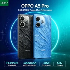 Nuevo Smartphone OPPO A5 Pro 5G 2026, Pantalla de 6.67' con Protección Ocular, Batería de 5800mAh, Carga Rápida de 45W, Cámara Dual con IA, Doble SIM, Desbloqueado