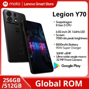 Teléfono Inteligente para Juegos Lenovo Legion Y70 2026, ROM Global, CPU Snapdragon 8 Gen 5, Pantalla de 6.82 Pulgadas y 144Hz, 8000mAh, Carga Rápida de 90W
