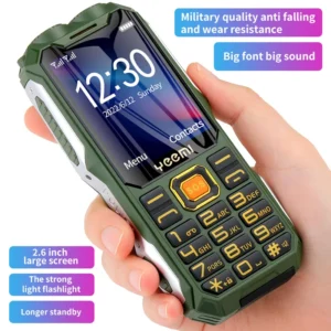 Q8 GSM 2G teléfono móvil resistente batería grande linterna doble pantalla HD de 2,4 pulgadas doble Sim botón grande teléfono móvil barato para personas mayores
