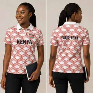 Camiseta Polo de Verano para Mujer con Estampado de la Bandera de Kenia, Camiseta de Manga Corta con Cuello, Top Deportivo Informal, Estilo Urbano a la Moda