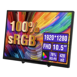 Anmite Monitor portátil de 10,5 pulgadas 1280P HDR 15:10 luz azul baja para XBox PS4/5 Switch teléfono móvil PC extensión Loptop