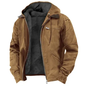 Otoño Invierno de los hombres Casual con capucha cremallera sólido forro polar chaquetas cálidas masculino Multi bolsillos al aire libre sudaderas con capucha abrigos prendas de vestir exteriores