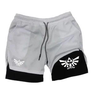 Pantalones Cortos Deportivos de 5 Pulgadas para Hombre con Temática de Zelda | Ropa Deportiva de Secado Rápido y Corte Holgado para Baloncesto, Running y Uso Casual ZY0077