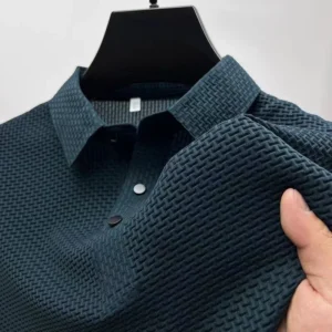 Nueva camisa POLO de Color sólido con flores de hueso de manga corta informal de negocios para hombre, Top versátil cómodo y transpirable a la moda para verano