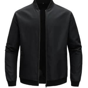 2024 primavera y otoño nueva chaqueta corta holgada de Color sólido con cuello de béisbol para hombres de negocios Casual abrigo fino tendencia