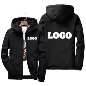 Nombre personalizado: chaqueta de otoño, cortavientos impermeable para hombre, ropa informal, talla grande 7Xl, ropa deportiva negra para exteriores
