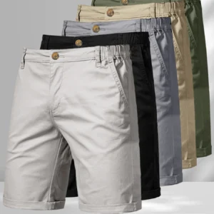 Pantalones cortos informales para hombre, pantalones rectos de cinco puntos para negocios, moda de verano, pantalones cortos deportivos transpirables de Color sólido para vacaciones en la playa