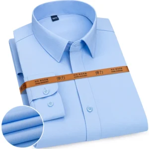 Nueva camisa de negocios de Color sólido para hombre, moda Formal, fina, clásica, básica, informal, ajustada, blanca, camisa Social de manga larga, ropa de marca