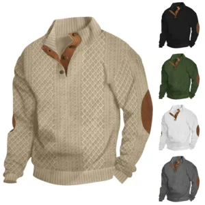Suéter de Hombre con Cuello Alto y Manga Larga, Estilo Jacquard, Casual y Moderno, para Primavera y Otoño 2026