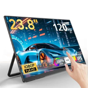 Pantalla táctil IPS de 23,8 pulgadas y 120Hz, pantalla sRGB 100% con soporte, Monitor portátil para ordenador portátil, Xbox Switch, PS5, pantalla extendida para juegos