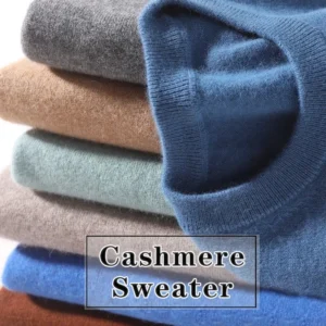 Suéter de Cachemira de lana para hombre, jerséis con cuello redondo, suéteres tejidos, Otoño Invierno, jerséis de manga larga de gama alta, Tops, prendas de punto para hombre 3XL
